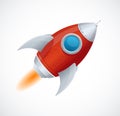 Comic cartoon rocket space ship