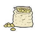 comic cartoon sack of potatoes Royalty Free Stock Photo