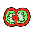 comic cartoon sliced tomato