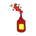 comic cartoon squirting ketchup bottle