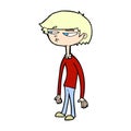 comic cartoon suspicious boy Royalty Free Stock Photo