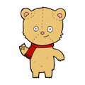 comic cartoon teddy bear waving Royalty Free Stock Photo