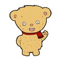 comic cartoon teddy bear waving Royalty Free Stock Photo