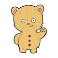 comic cartoon teddy bear waving Royalty Free Stock Photo