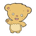comic cartoon teddy bear waving Royalty Free Stock Photo