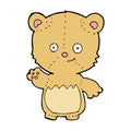 comic cartoon teddy bear waving Royalty Free Stock Photo