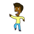 comic cartoon terrified man Royalty Free Stock Photo