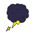 comic cartoon thundercloud symbol Royalty Free Stock Photo