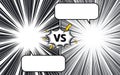 Comic cartoon versus with speech bubble background template Royalty Free Stock Photo