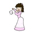 comic cartoon victorian woman dropping handkerchief