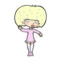 comic cartoon waving girl