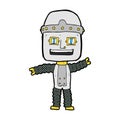 comic cartoon waving robot