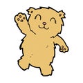 comic cartoon waving teddy bear Royalty Free Stock Photo