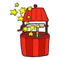 comic cartoon wishing well Royalty Free Stock Photo