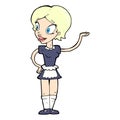 comic cartoon woman in maid costume