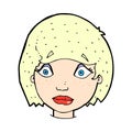 comic cartoon worried female face