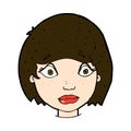 comic cartoon worried female face