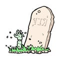 comic cartoon zombie rising from grave