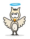 Comic character small owl with blue halo