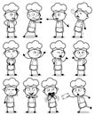 Comic Chef Characters - Set of Poses Concepts Vector illustrations