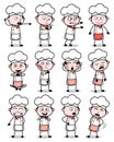 Comic Chef Poses Collection - Set of Concepts Vector illustrations
