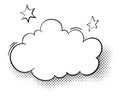 Comic cloud with halftone shadow. Blank thought bubble Royalty Free Stock Photo