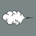 Comic cloud or smoke, cartoon vector motion effects, and explosions Royalty Free Stock Photo