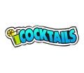 Comic cocktail logo sticker