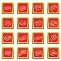 Comic colored sound icons set red Royalty Free Stock Photo