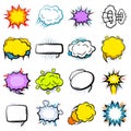 Comic Colorful Explosion Speech Bubbles Set Royalty Free Stock Photo