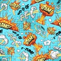 Comic colorful explosive seamless pattern Royalty Free Stock Photo