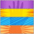 Comic colorful horizontal banners Royalty Free Stock Photo