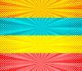 Comic colorful horizontal banners Royalty Free Stock Photo
