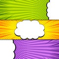 Comic colorful horizontal banners Royalty Free Stock Photo