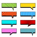 Comic colorful rectangular speech bubbles collection