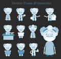 Comic Doctors Various Gestures and Concepts Vector Set