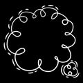Comic draw cloud speech bubble pop art icon, hand drawn and outline style Royalty Free Stock Photo