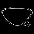 Comic draw cloud speech bubble pop art icon, hand drawn and outline style Royalty Free Stock Photo