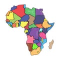 Comic drawing of a political map of Africa Royalty Free Stock Photo