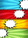 Comic dynamic horizontal banners Royalty Free Stock Photo