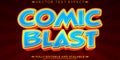 Comic editable text effect, editable blast and explosion text style Royalty Free Stock Photo