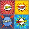 Comic electric backgrounds set