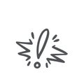 Comic Exclamation Mark Line Icon, Manga Doodle Element Royalty Free Stock Photo