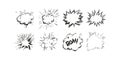Comic Explosion And Burst Effects Set. Dynamic Action And Impact Collection. Isolated Vector Illustration Royalty Free Stock Photo