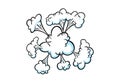Comic explosion smoke effect. Puff and boom cloud for surprising and explosive events. Vector illustartion