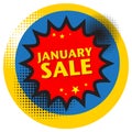 Comic explosion with text January Sale