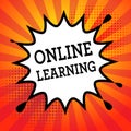 Comic explosion with text Online Learning