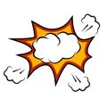 Comic explosion. Vector speech bubble for different emotions like boom, omg or wow, without text. Royalty Free Stock Photo