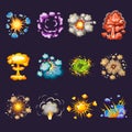 Comic Explosions Decorative Icons Set Royalty Free Stock Photo