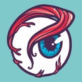 Comic eyeball icon, hand drawn style